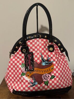 Betseyville Pink Checkered Dome Tote Bag Mid 2000s